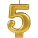 Gold Number 5 Birthday Candle